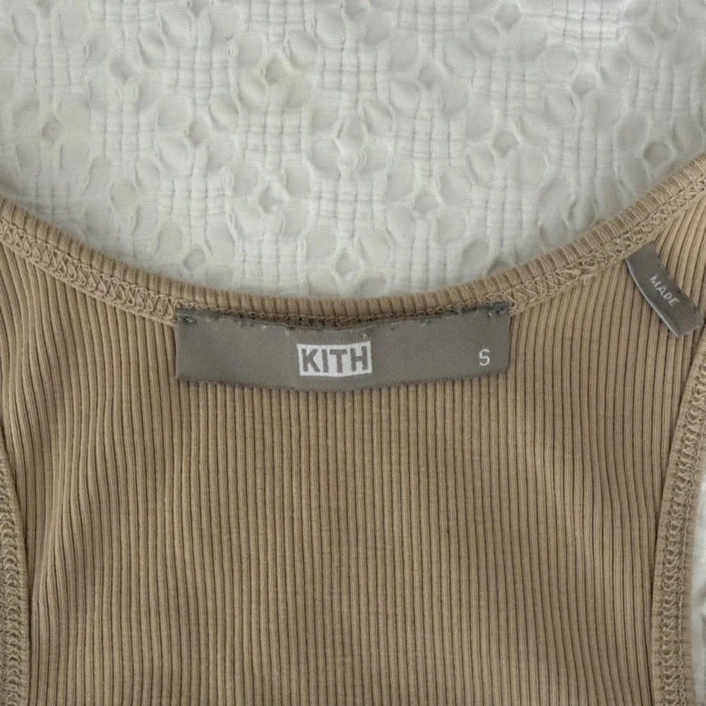 Kith Beige Ribbed Crop Top - Picture 3 of 5